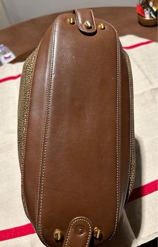 Borsa Borbonese vintage pelle e tessuto