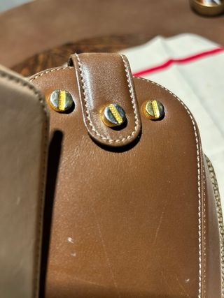 Borsa Borbonese vintage pelle e tessuto