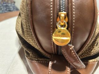 Borsa Borbonese vintage pelle e tessuto
