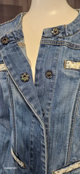 Giacca jeans donna 42 denim elasticizzato
