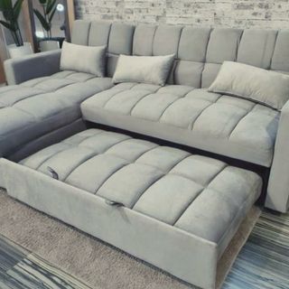 Sofá Chaiselongue Gris Tela