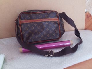 bolso louis reportr en lona monogram cuero natural