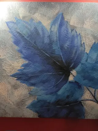 Cuadro decorativo hojas azules