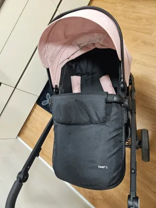 Carro de bebé negro y rosa Asalvo