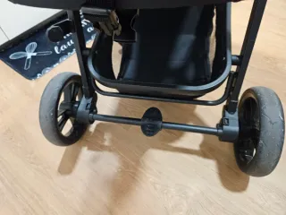 Carro de bebé negro y rosa Asalvo