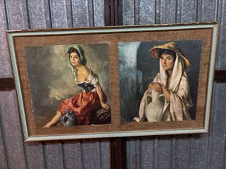 Cuadro antiguo mujeres con jarras