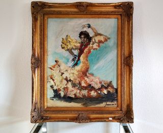 Óleo Gitana Marco Antiguo