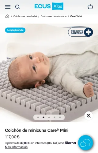 Colchón Minicuna ECUS "Care Mini" 80x50