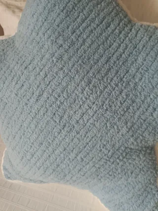 Cojín Estrella Azul y Blanco