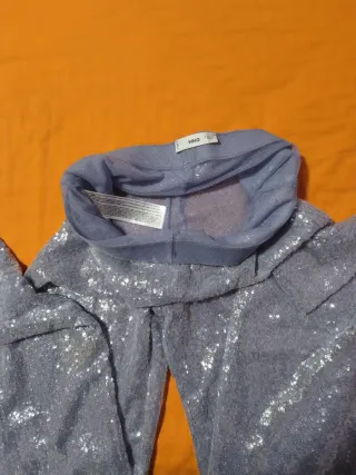 Pantalón campana lentejuelas Mango Talla M