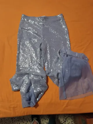 Pantalón campana lentejuelas Mango Talla M