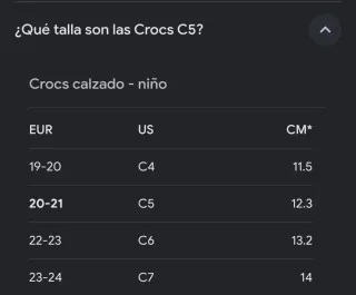 Sandalias Crocs Talla 22-23