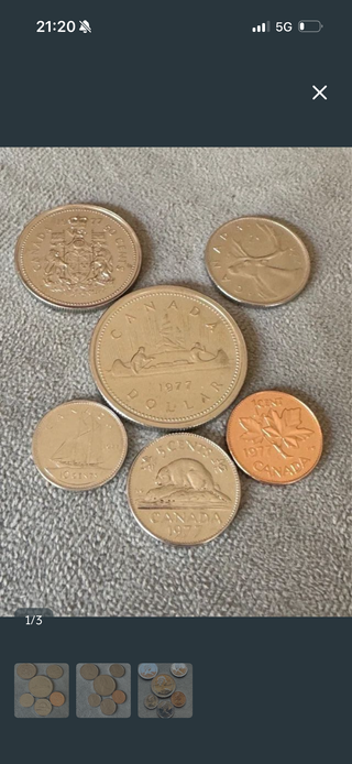 Conjunto de Monedas Canadienses 1977