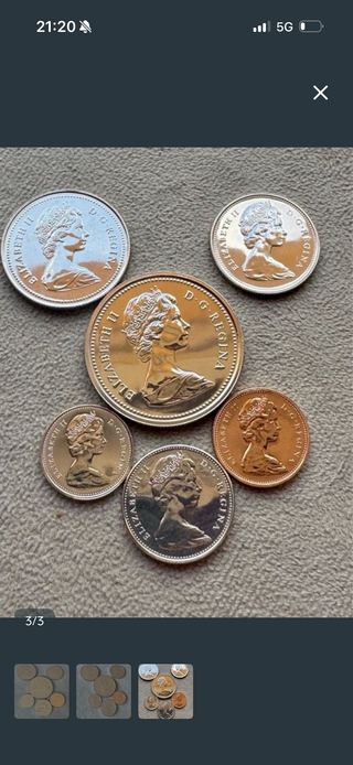 Conjunto de Monedas Canadienses 1977