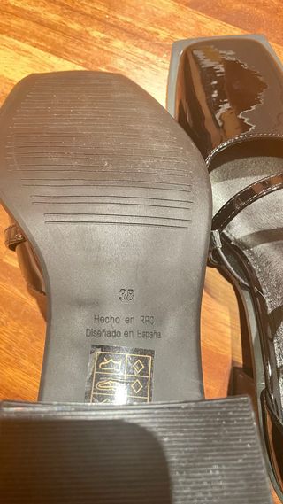 Merceditas sandalias tacon negro talla 38 mim shoe