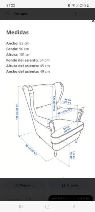 Sillón de tela verde Ikea