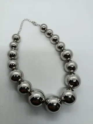 Collana girocollo perle grandi argento