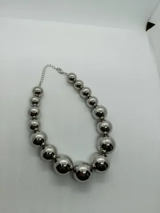 Collana girocollo perle grandi argento