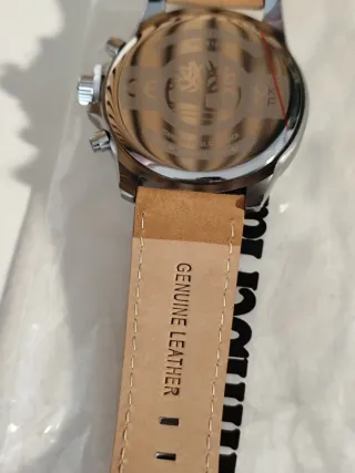 Relógio Timberland Couro Castanho Preto e Prateado