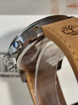 Relógio Timberland Couro Castanho Preto e Prateado