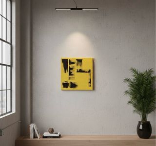 Quadro astratto giallo e nero