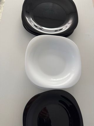 Vajilla Luminarc Negra y Blanca