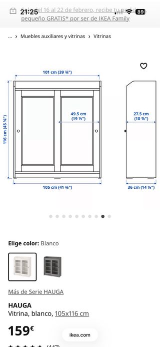 Vitrina expositora blanca