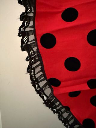 Vestido Flamenco Rojo Lunares Negros