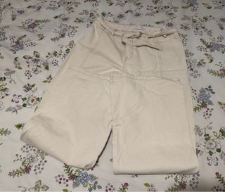 Zara Jeans Bootcut Tiro Alto Beige