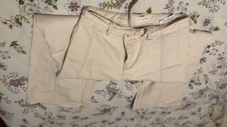 Zara Jeans Bootcut Tiro Alto Beige