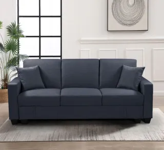 Sofá Cama Keyla Gris Claro y Negro