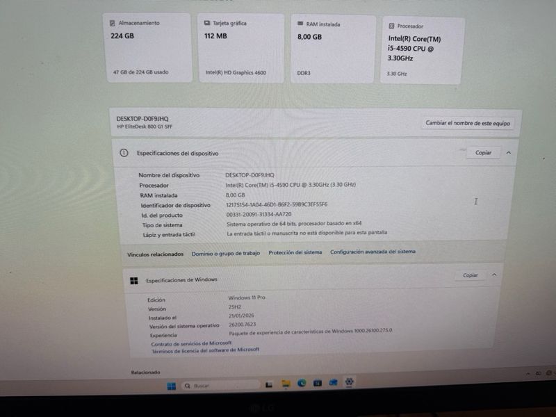 HP EliteDesk 800 G1 SFF i5 240GB SSD W11 afbeelding 5