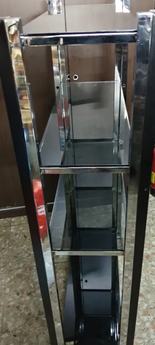 Estantería Acero Inoxidable y Cristal
