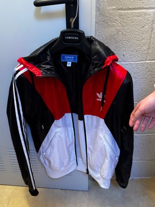 Chaqueta Adidas S Negra, Roja y Blanca Original