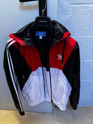 Chaqueta Adidas S Negra, Roja y Blanca Original