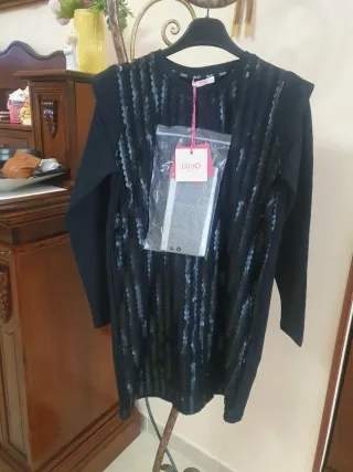 Liu Jo Abito 14 anni nero inserti ecopelle