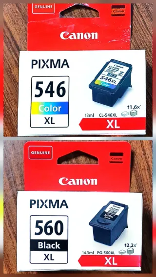 Tintas Canon PIXMA 546 Color y 560 Negro XL