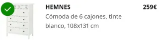 Cómoda HEMNES 6 cajones