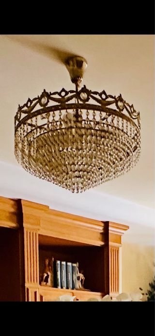 Lámpara de techo clásica de cristal tipo Swarovski