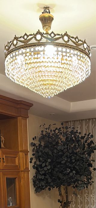 Lámpara de techo clásica de cristal tipo Swarovski