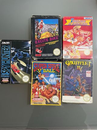 Lote 5 Juegos Nintendo NES: Excite Bike, Spy Hunte