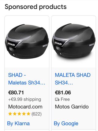 Baúl Top Case Shad SH34 Carbono