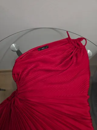 Vestido Mango Asimétrico Rojo Talla L