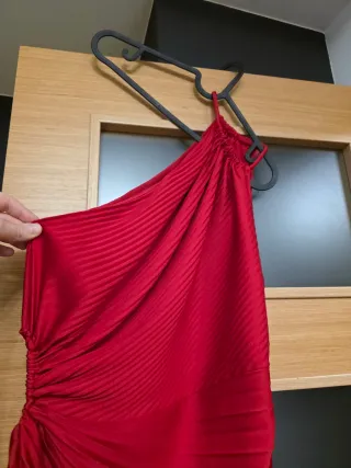 Vestido Mango Asimétrico Rojo Talla L