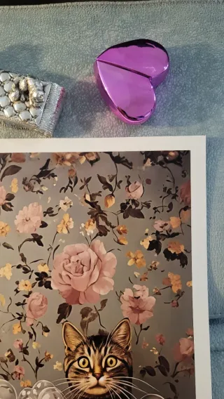 Poster A3 Gatto Bagno Stile Vintage