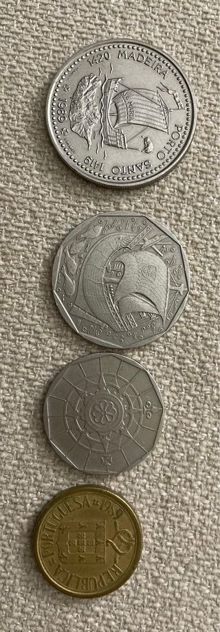 Monedas Portugal Escudos (100, 50, 20, 10)