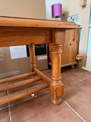 Mesa de centro madera maciza estilo rústico