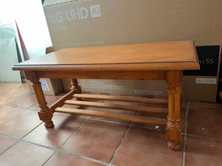 Mesa de centro madera maciza estilo rústico