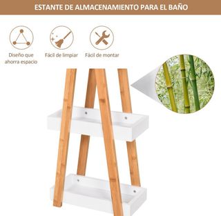 Estantería de bambú y madera