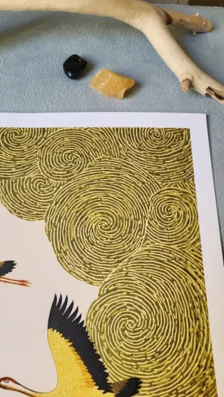 Poster A3 Gru giallo oro